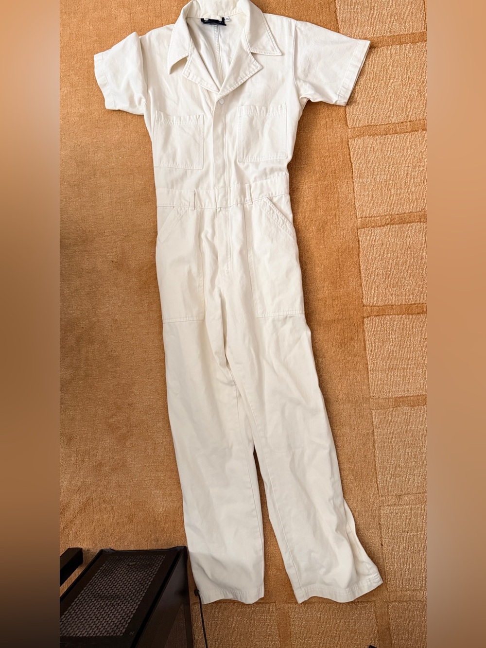Big Bud Press Short-Sleeve Utility Jumpsuit in color vintage white tee - M